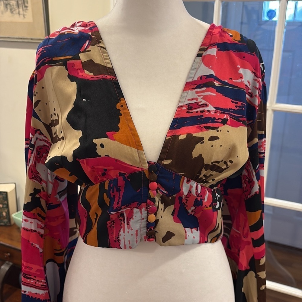 Girl Soul Multicolor Abstract Women's Top - Picture 3 of 10